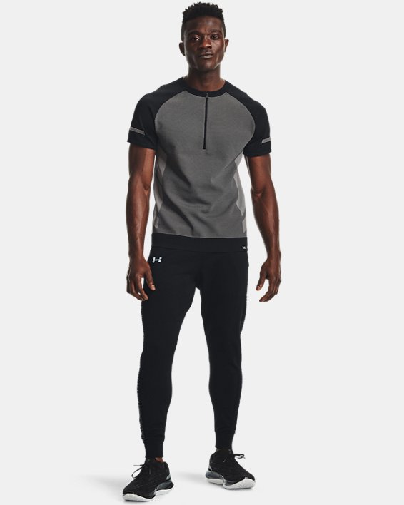 Men's UA IntelliKnit ¼ Zip Short Sleeve, Black, pdpMainDesktop image number 3